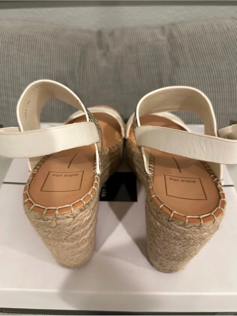 Dolce Vita White and Snake-Print Espadrille Platform Sandals